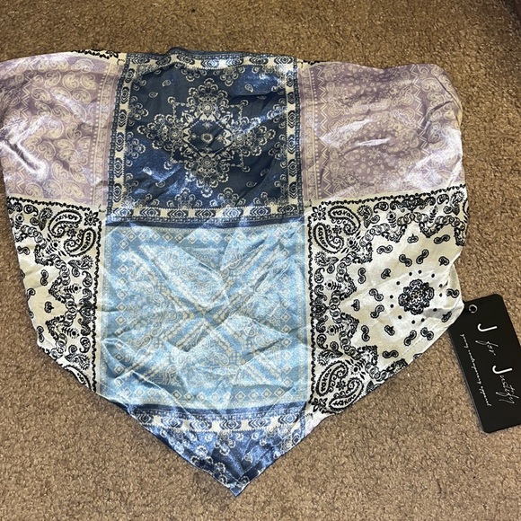Silk bandana strapless top - Picture 1 of 7
